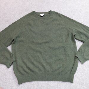 Oliver & James Sweater Large Green Olive Raglan 100% Cashmere